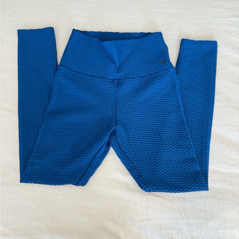 CRZ Yoga Blue high waist full length textured Leggings